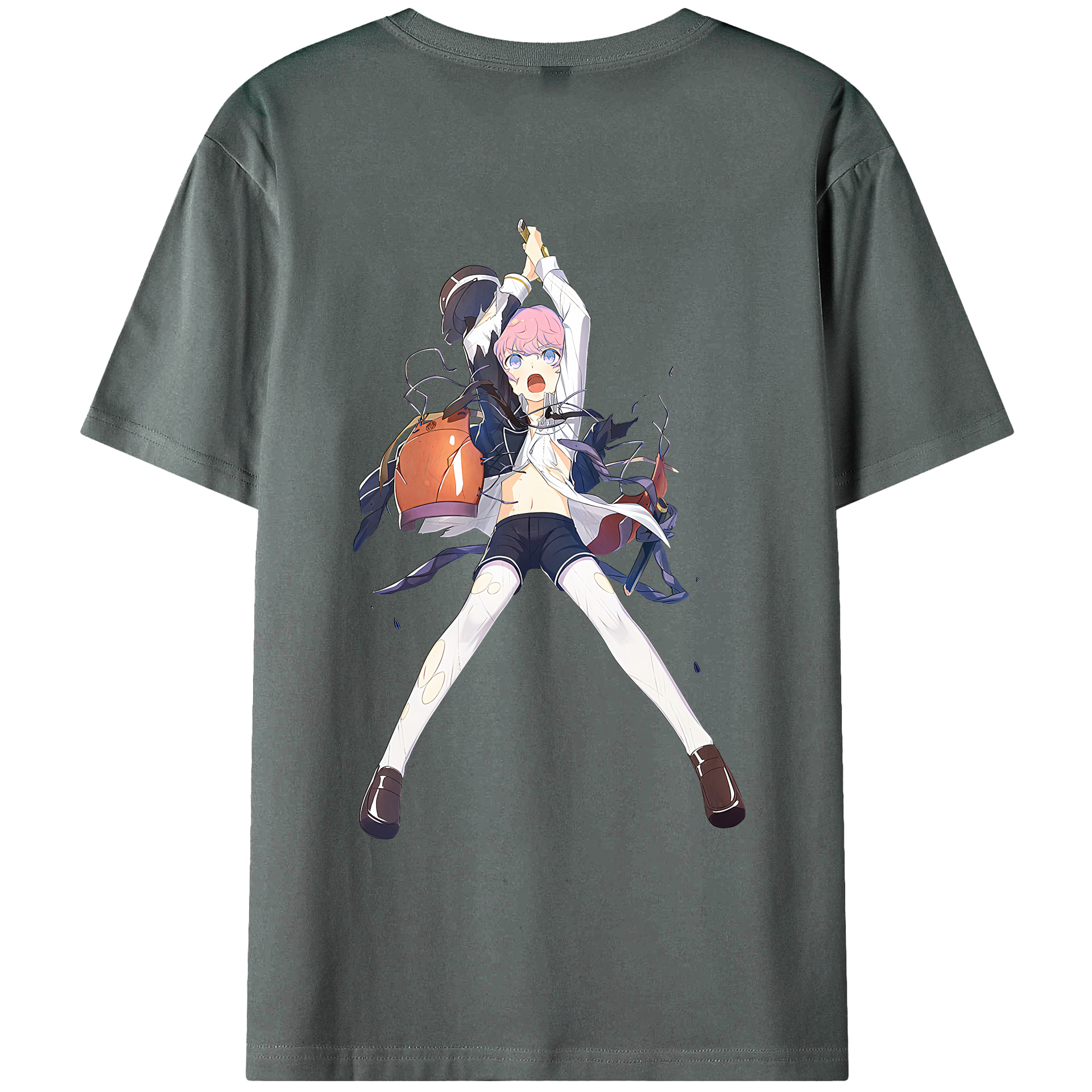 （画像用） 刀剣乱舞 Touken Ranbu 綿100％ メンズ半袖Tシャツ（バックプリント） 通気性